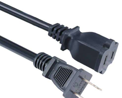 UL ETL NEMA 1-15 2-Pin Extension Cord, PVC, 15A 125V, Black - Ningbo Jiajie Electronics Co., Ltd. UL ETL NEMA 1-15 2-Pin Extension Cord, PVC, 15A 125V, Black